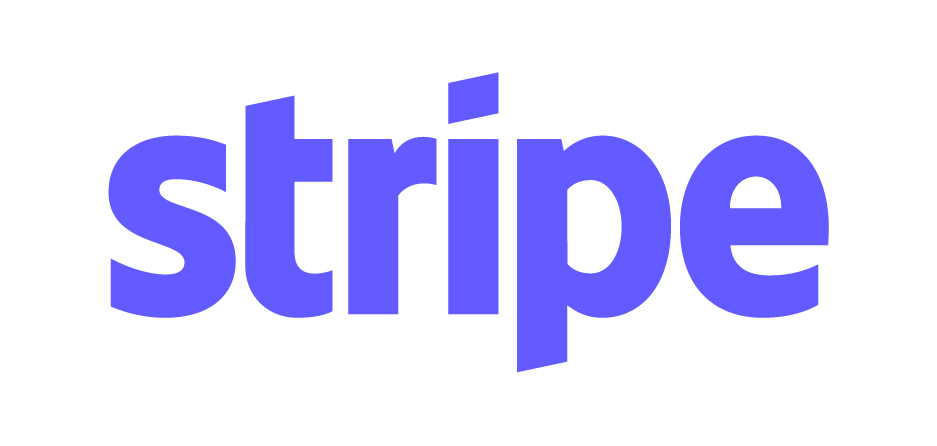 The stripe logo in blue